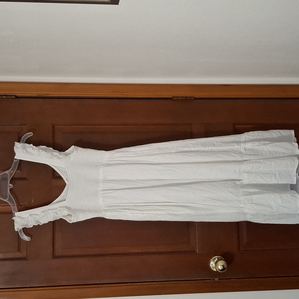 Old Navy White Eyelet Sleeveless Midi Dress Size Sm. Cotton Blend Spring Summer - Picture 5 of 6